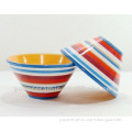rainbow strip ceramic bowl